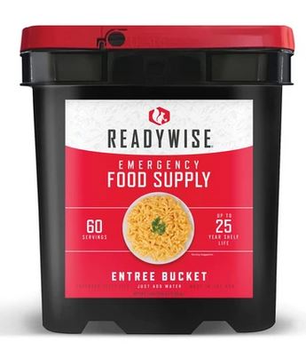 60 Serving ReadyWise Bucket Entrees Only<br>Up to 25 Years Shelf Life<br>Free Shipping!